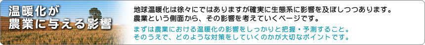 温暖化が農業に与える影響